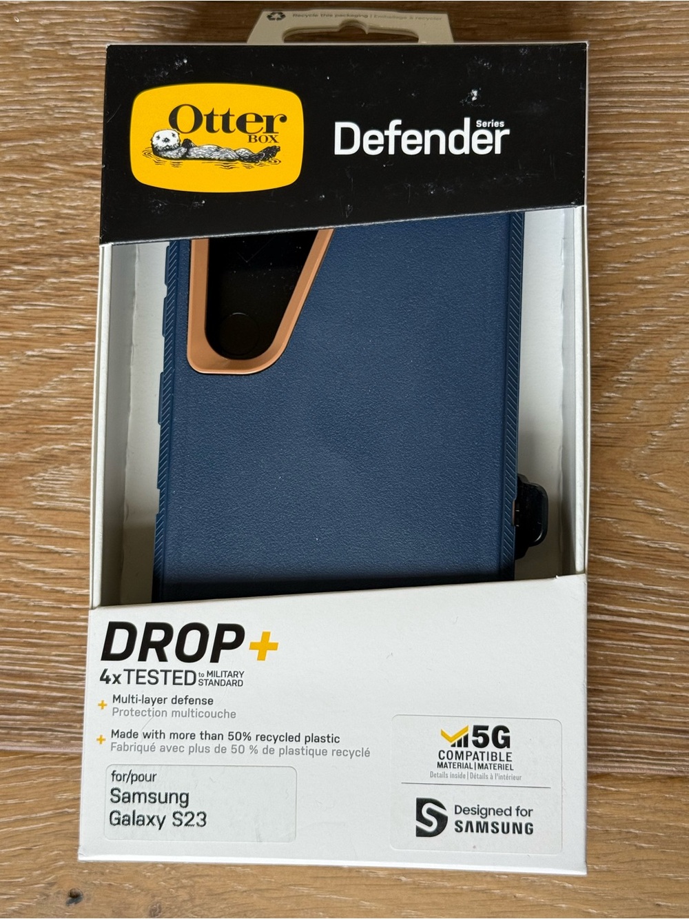 New OtterBox Defender Series Case for Samsung Galaxy S23 - Navy with Copper Trim